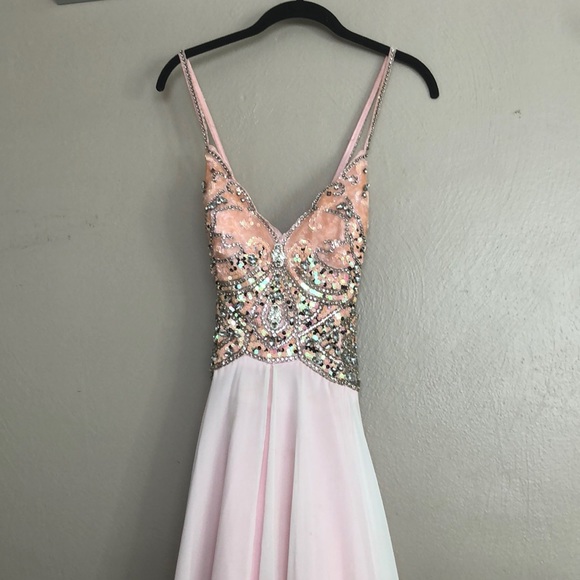 Pink Tiffany designs prom dress - Picture 2 of 8